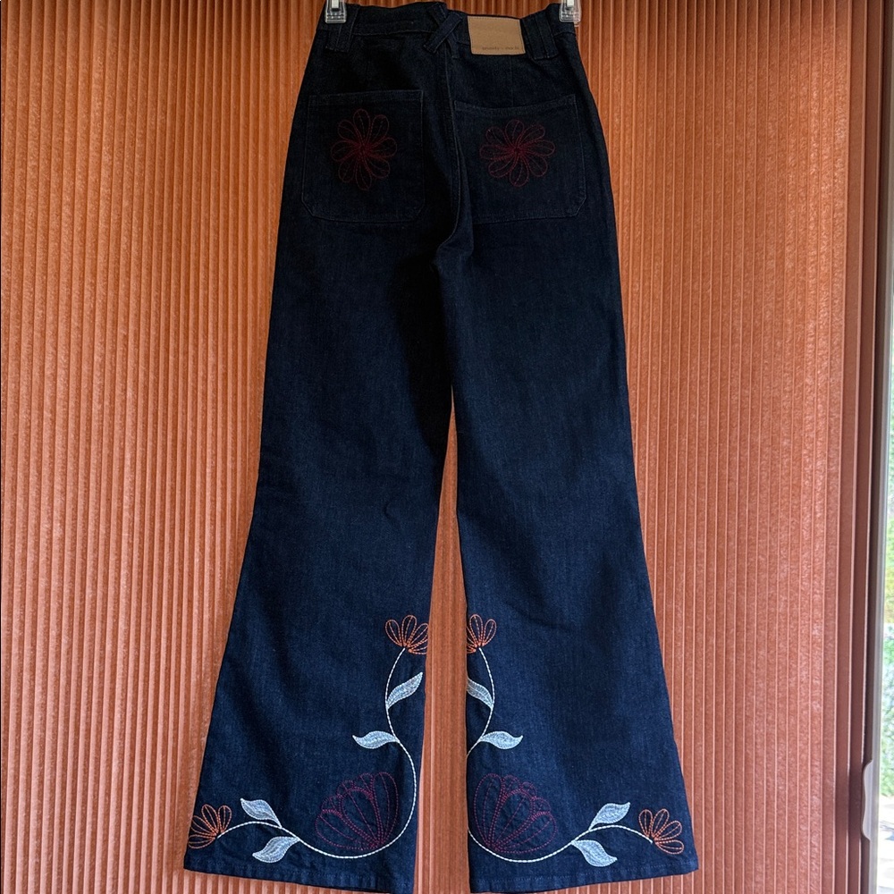 Seventy + Mochi Floral Queenie High Rise Wide Leg Jeans - Picture 6 of 8
